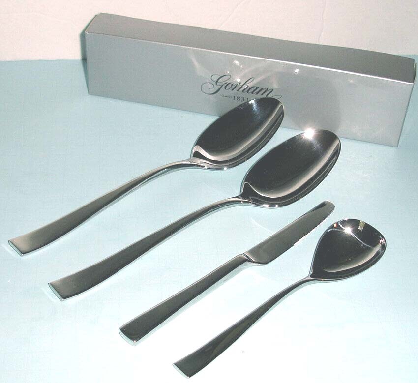 Gorham Argento 4 Piece Serving Set 18/10 Stainless Flatware New