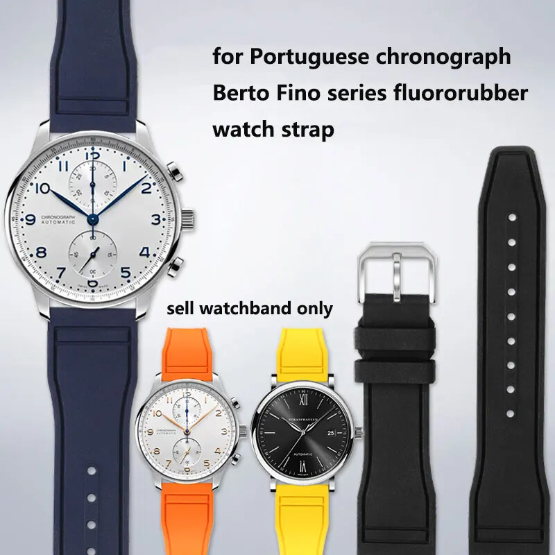 Rubber Watchband For IWC Portugal Portuguese Chronograph/Berto Fino Series Strap