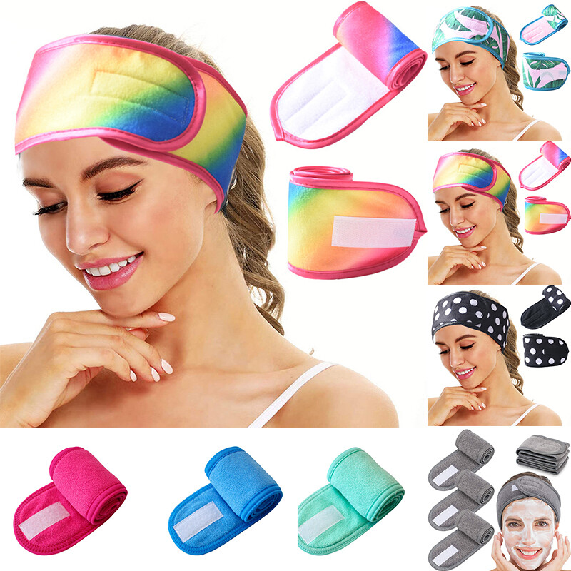 Elastic Cotton Women’s Adjustable Shower Cap Headband for Makeup and Towel Use