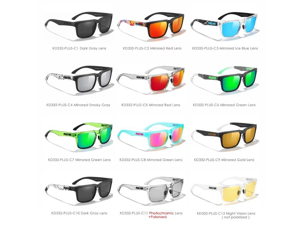 KDEAM Large Size Men's Sunglasses Polarized Photochromic Night Vision Oversized