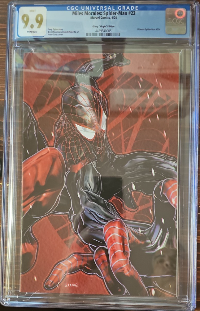 CGC 9.9 Miles Morales: Spider-Man #22 John Giang “Exclusive Virgin”