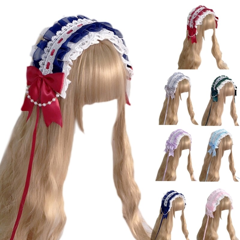 Elegant Women's Pleated Lace Headband for Makeup Travel Hair Accessories