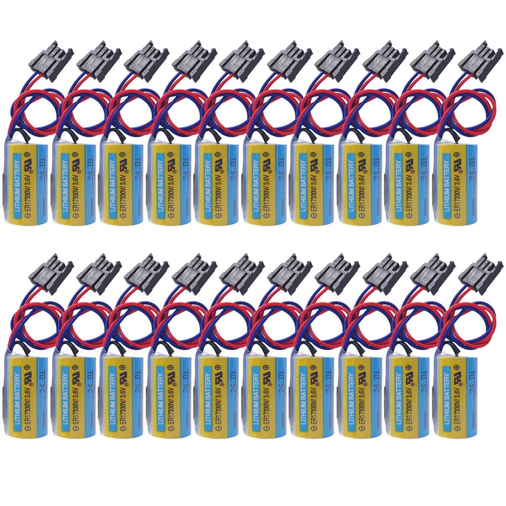 20x ER17330V A6BAT 3.6V 1700mAh PLC Battery W/Plug for FANUC CNC System Power