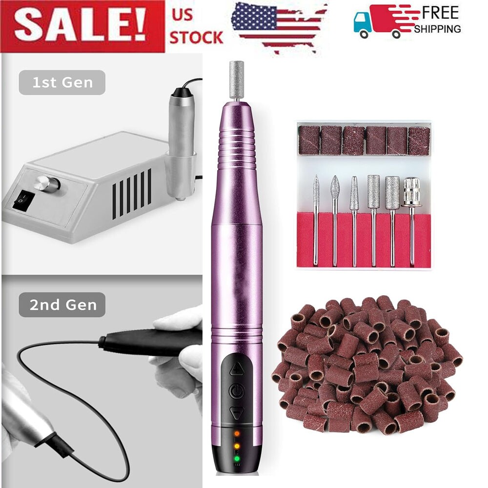 Portable Nail Drill Machine Kit Cordless Nail Drill Electric File Rechargeable