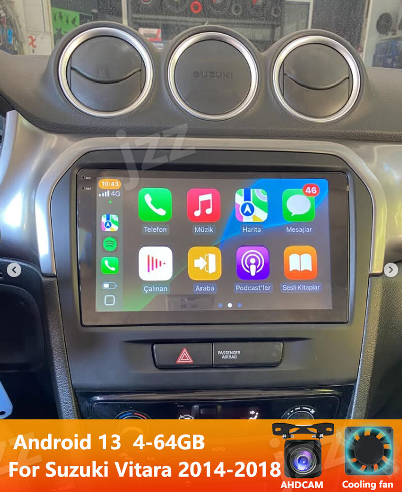 4-64GB Car radio Wireless Carplay Android auto  For For Suzuki Vitara 2014-2018
