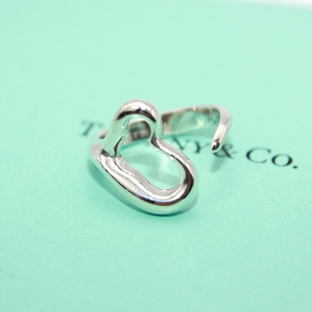Tiffany & Co Open Heart Ring in Silver Size 13 Elegant Jewelry