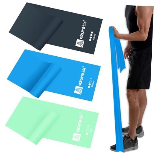 Resistance Bands,Professional Long Non-Latex Elastic 5-FT Green, Blue, Gray