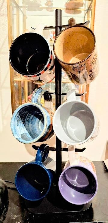 Metal Coffee Mug Tree Holder with 6 Hooks for Countertop Coffee Cup Holder