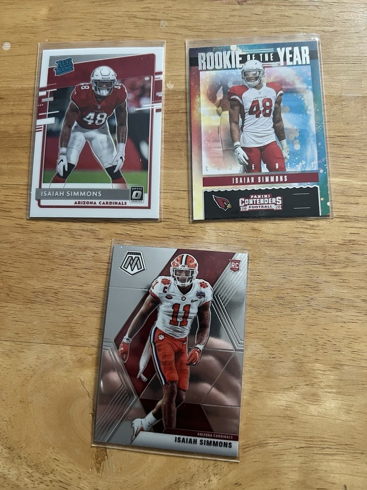 3 Rookie Card Lot Isaiah Simmons Arizona Cardinals