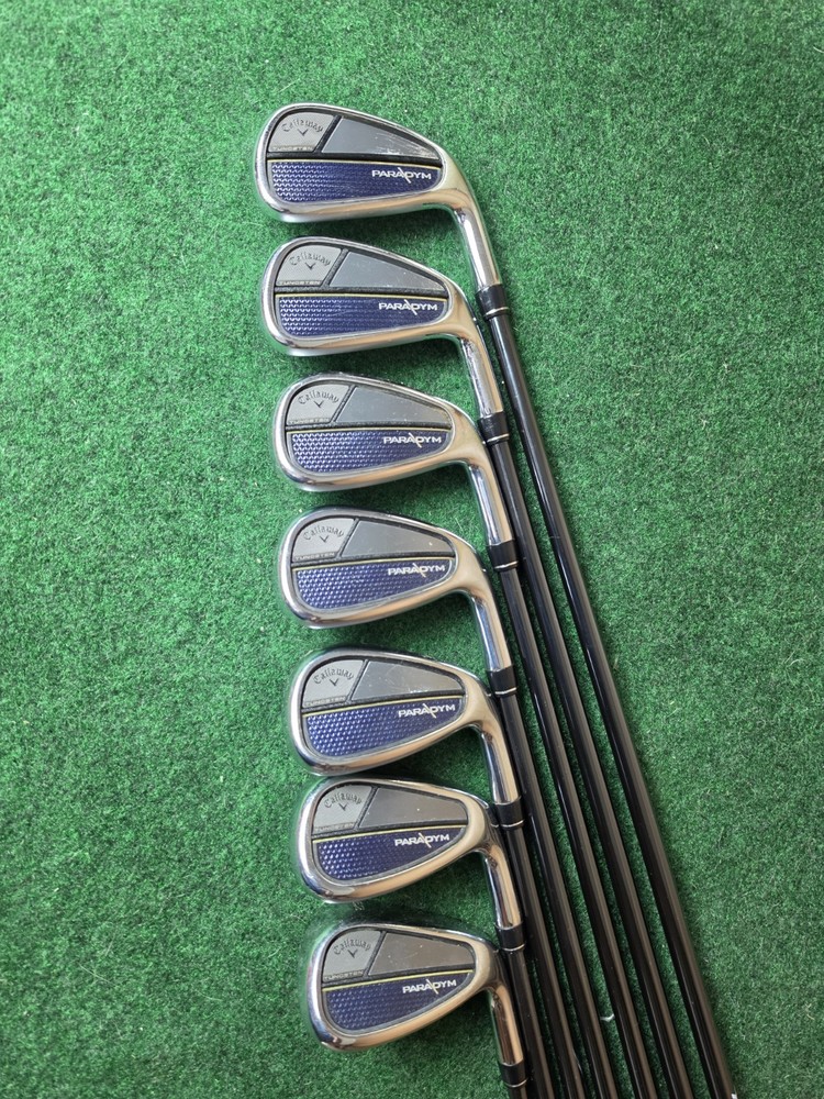 Callaway Paradym Iron Set 6-PW + AW + 52° GW. Reg Flex Graphite Great Cond.
