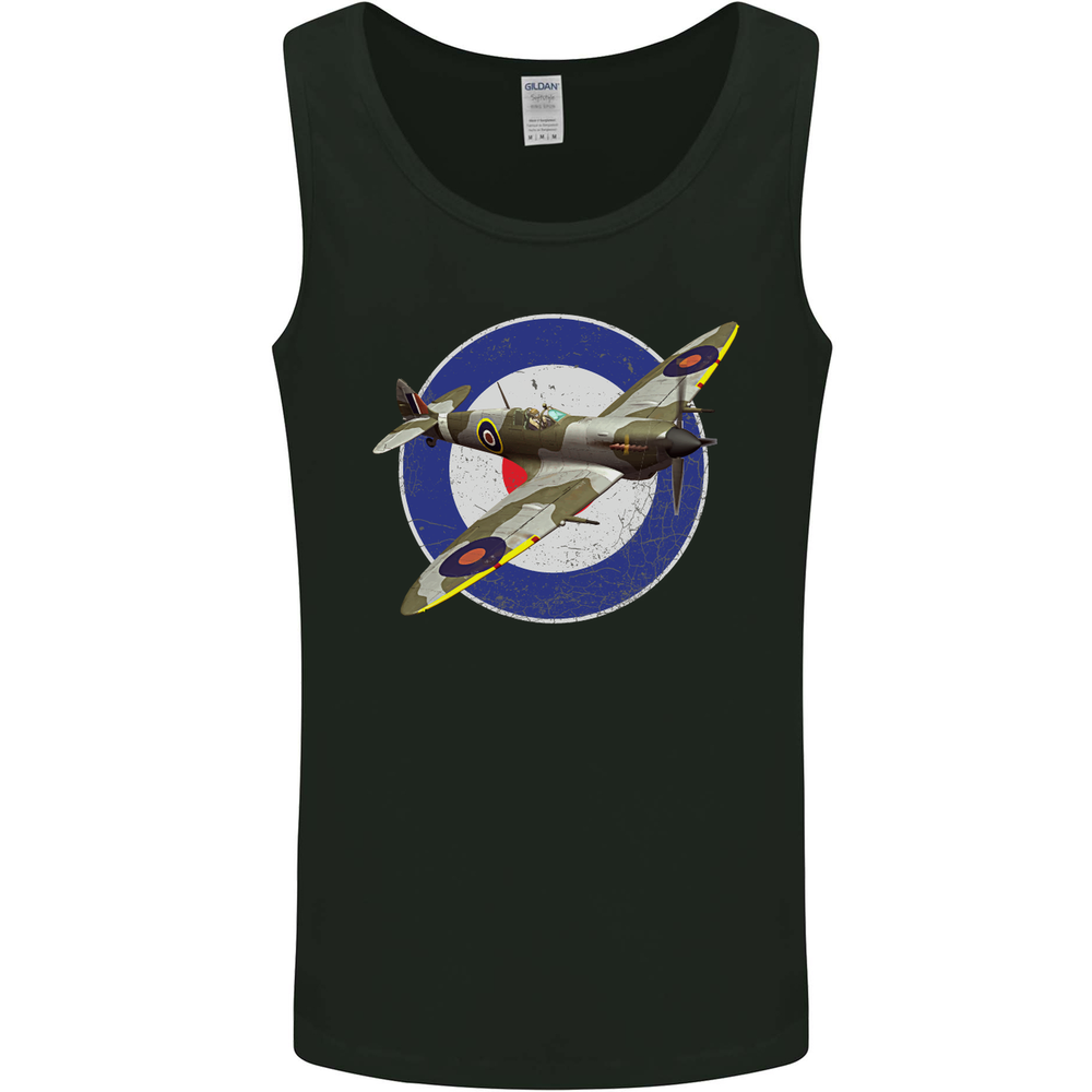Spitfire MOD RAF WWII Fighter Plane British Mens Vest Tank Top