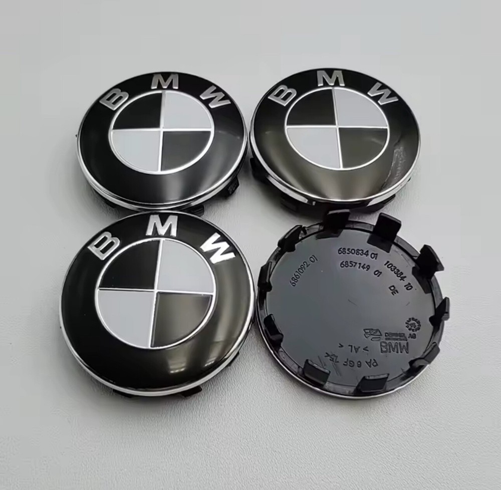 4PCS BMW 56MM Black Wheel Center Hub Caps Logo Badge Emblem Rim Hubcaps Emblem