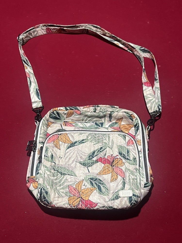 NWT LUG Ranger Crossbody/Bag/Purse In Lily Sand Pattern (Floral Beige Color)