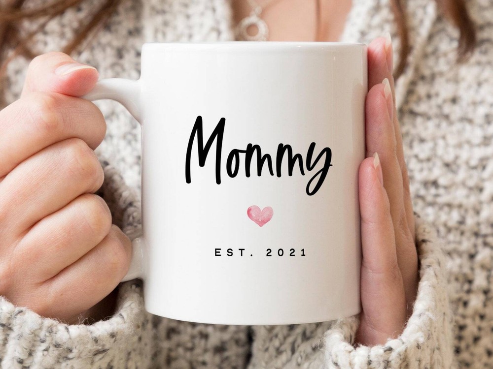 Mommy Est 2021 Coffee Mug Pregnancy Announcement Coffee Mug Custom Gift To