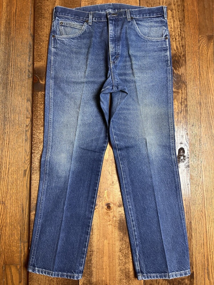 Vintage 80s Lee Riders Cowboy Denim Jeans Union Made USA 38x30