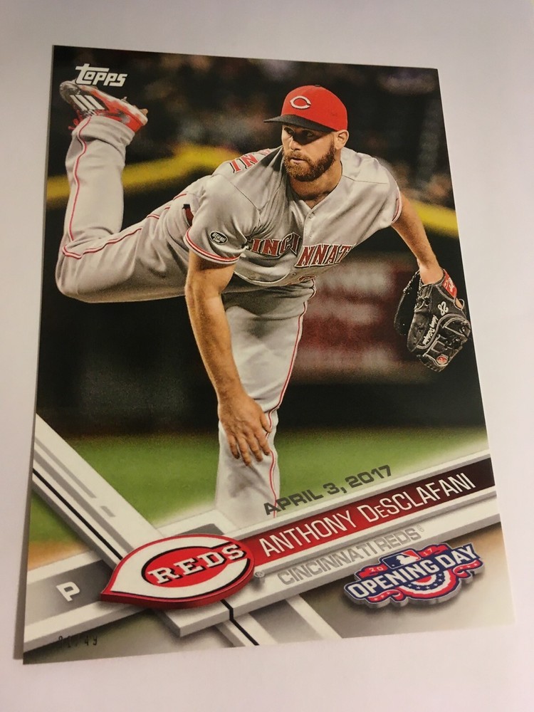 2017 Topps Opening Day 5x7 Anthony DeSclafani Reds 94 #’d 01/49