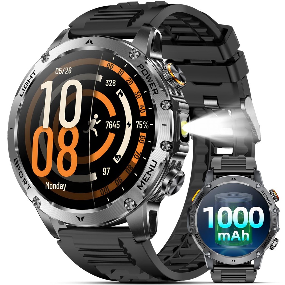 Rugged Military Smartwatch for Men with 1.7