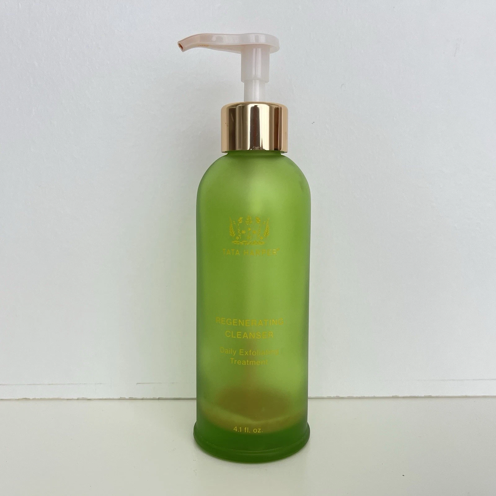 Tata Harper Regenerating Cleanser green glass EMPTY BOTTLE , 4.1 fl. oz.