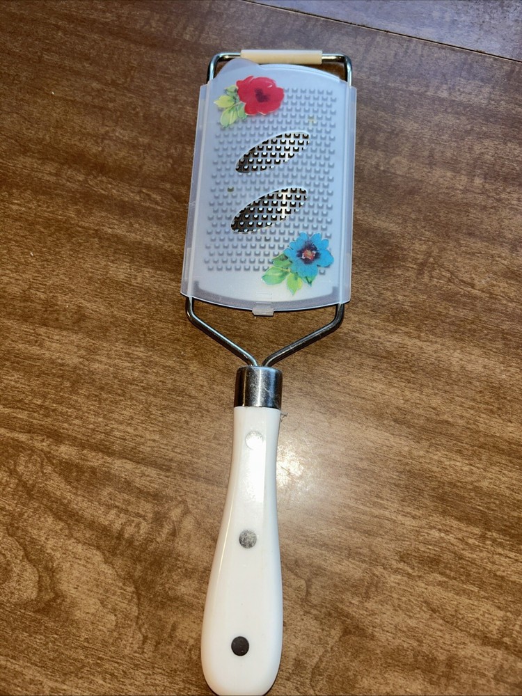 Pioneer Woman Grater Fine Floral Cover Handheld Cheese Kitchen Utensil