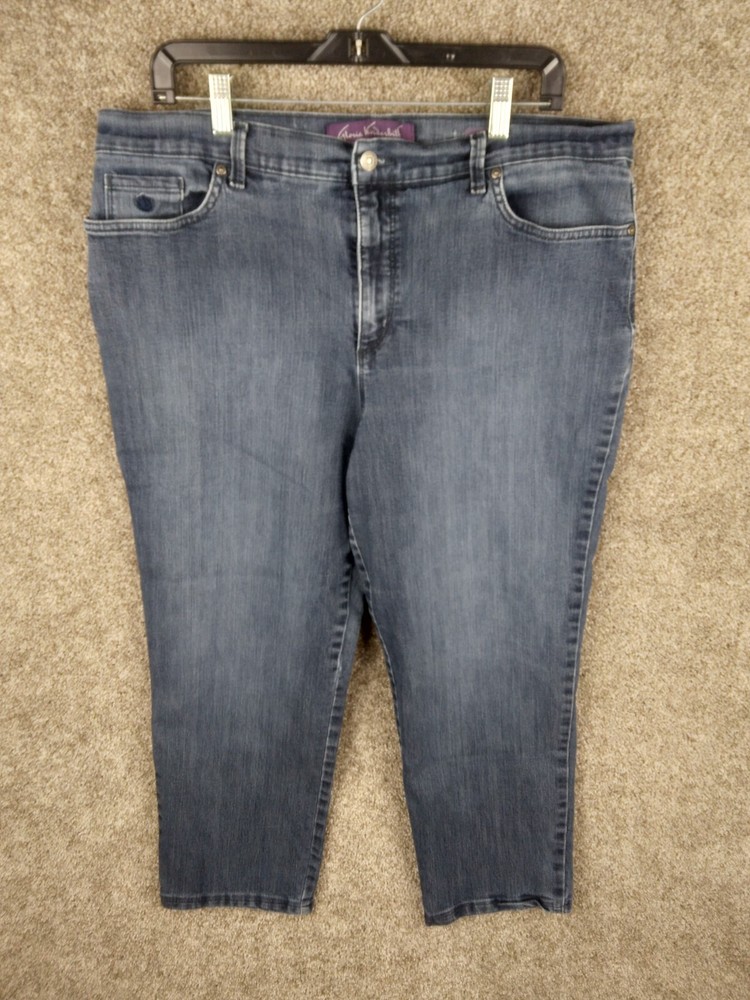Gloria Vanderbilt Amanda High Rise Straight Capri Jeans Women 18 Blue