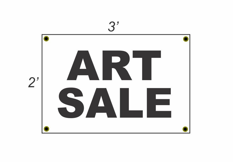 2x3 Premium Black & White Art Sale Banner Sign - Brand New, Eye-Catching Design for Events & Promotions