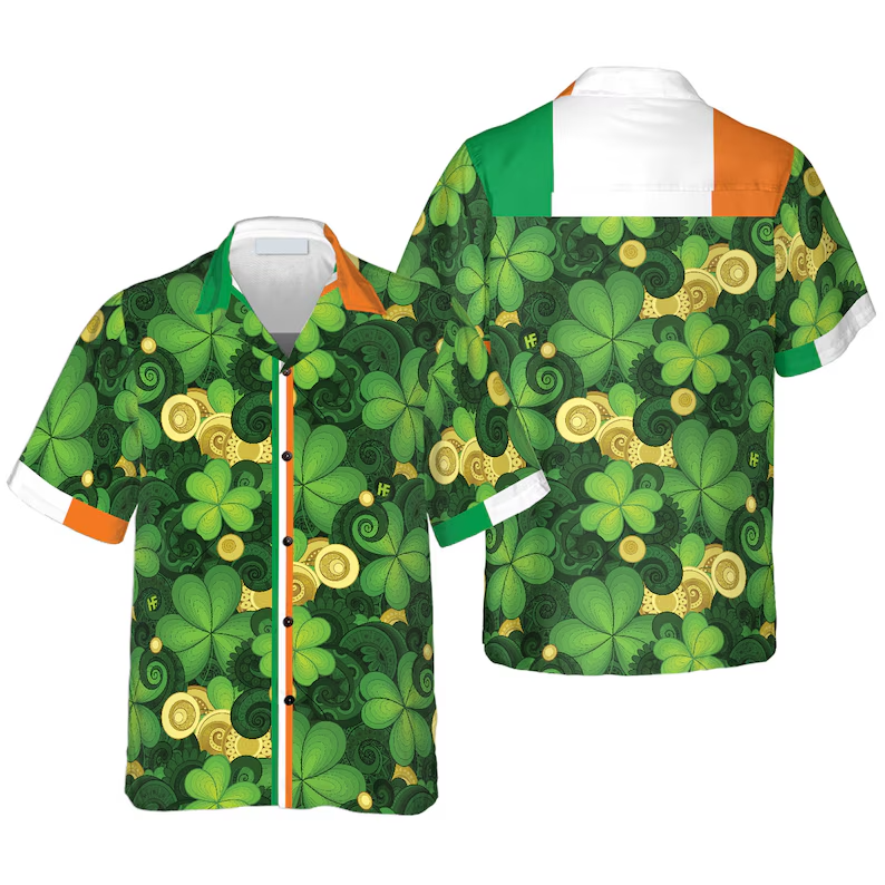 Irish Aloha Shirt St Patrick's Day Hawaiian Beach Summer Gift