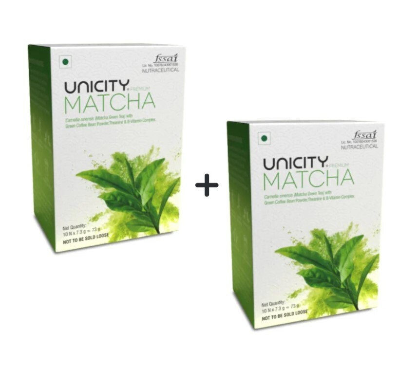 Unicity Premium Matcha 10 Sachets Pack of 2 with Free Shipping