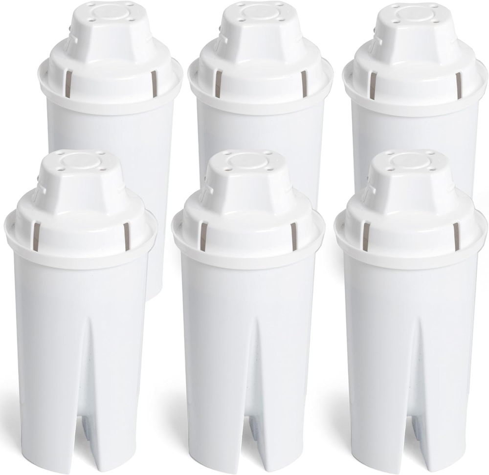 Replacement Water Filters for Brita & Amazon Basics Pitchers, BPA Free, 6-Pack