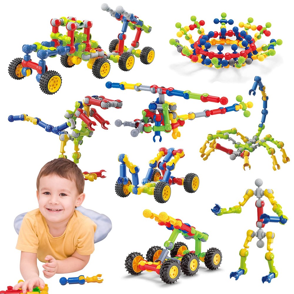 Caferria Kids Building Kit STEM Toys, 110 Pcs Educational Construction Engine...