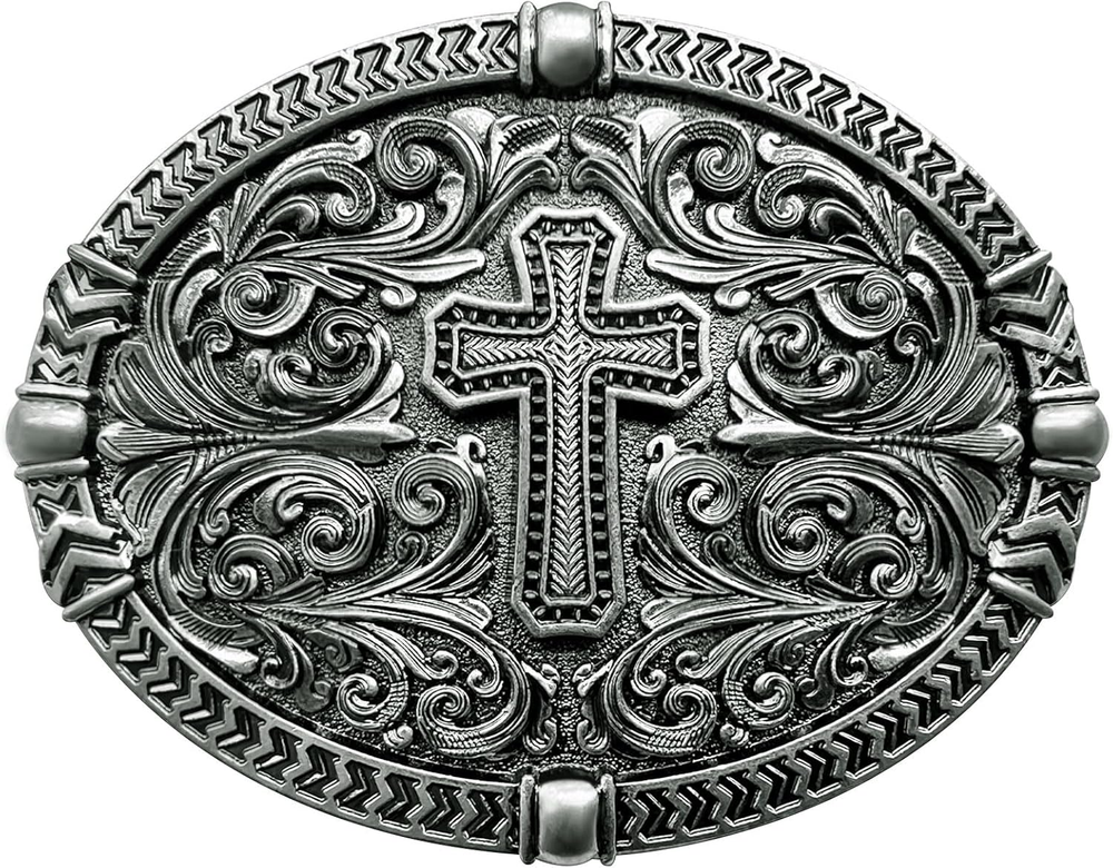 Religious Cross Western Belt Buckles for Men Cowboy Belt Buckle Cowgirl Faith Be