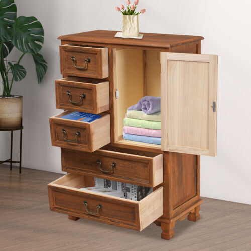 5 Drawers Dresser Wooden Storage Dressers Chests of Drawers for Bedroom Home NEW