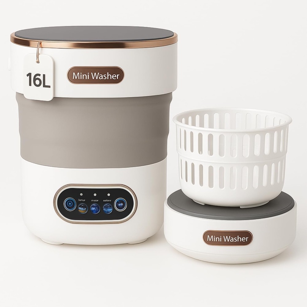 Portable Foldable Washing Machine 16.5L 4 Gal Compact Laundry Solution for Small Spaces