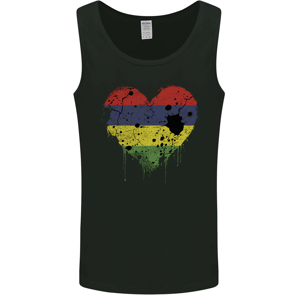 Love Mauritius Flag Mauritians Day Football Mens Vest Tank Top