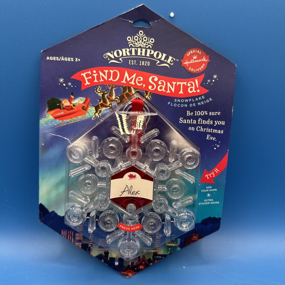 Hallmark Northpole Light-Up Santa Snowflake Ornament