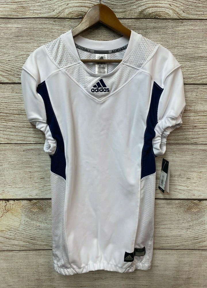 Adidas Techfit Mens Medium White Blue Compression Football Shirt New $80
