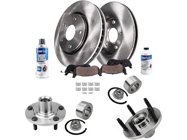 For Lincoln MKX Brake Pad and Rotor and Wheel Hub Kit Detroit Axle 36857YJZH