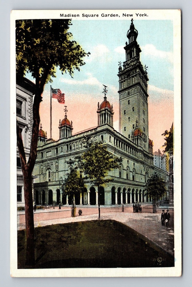 New York City NY, Madison Square Garden, Building, Vintage Postcard