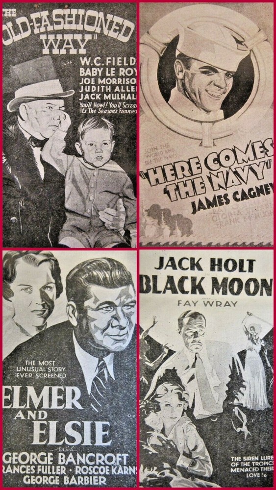 1934 Movie Fay Wray James Cagney WC Fields Bancroft Lobby Poster Orig Sampler