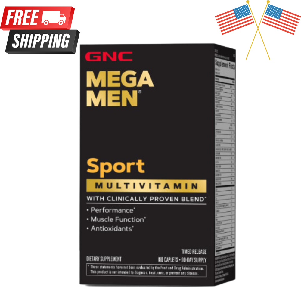 GNC Mega Men Sport Multivitamin 180 Tablets Free Shipping