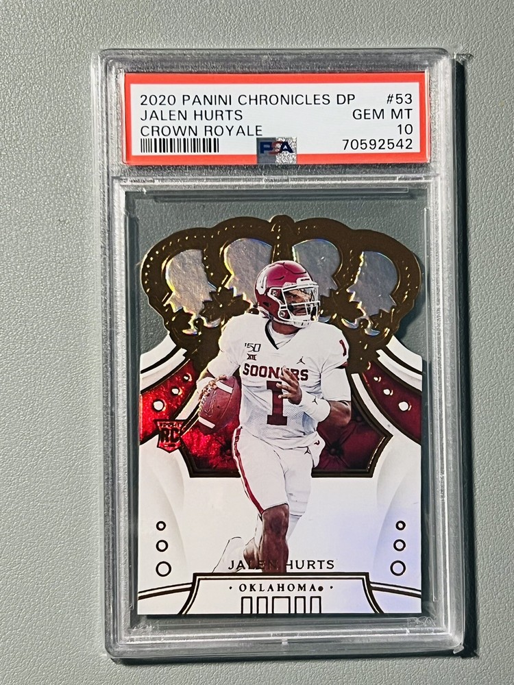 Jalen Hurts 2020 Die cut Crown royale RC - PSA 10 Gem Mint!! Tough Grade! MVP