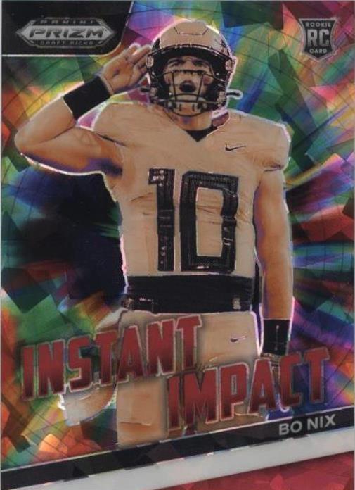 2024 Panini Prizm Draft Picks Instant Impact Bo Nix RC Red Ice Prizm II-BN