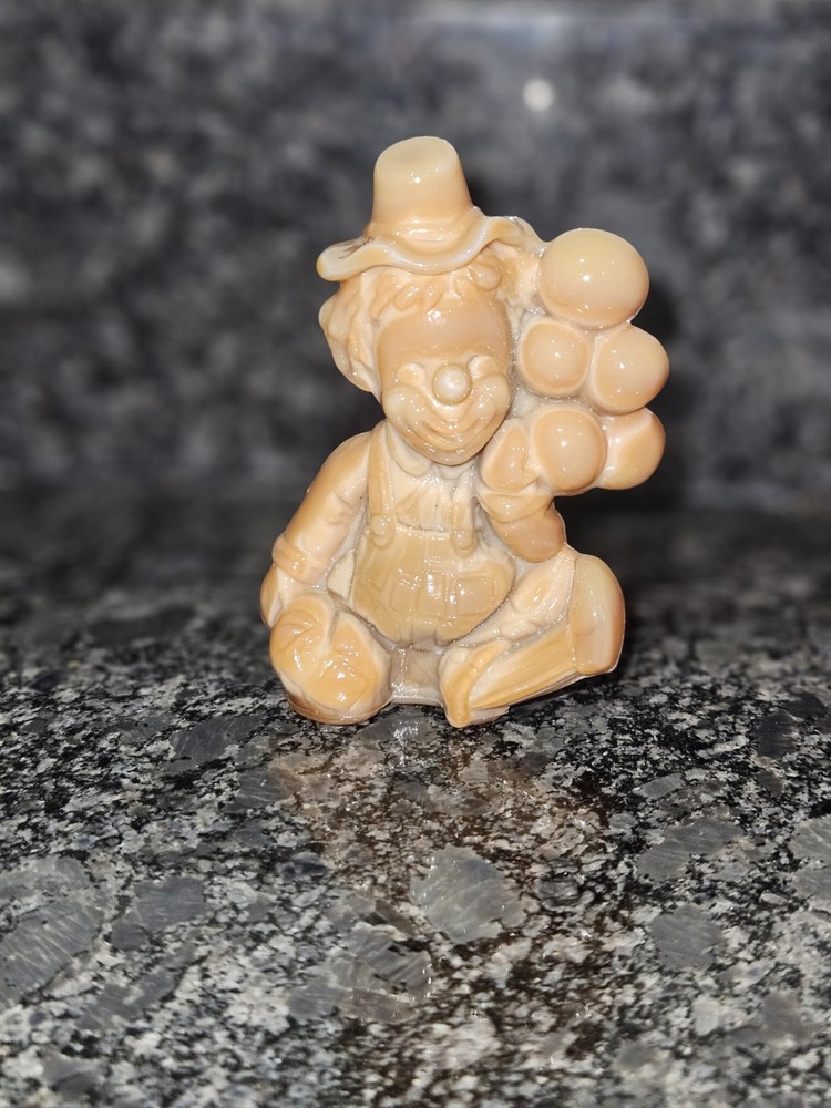 Vintage Mosser Slag Glass Clown Maxi Carnival Paperweight Collectible