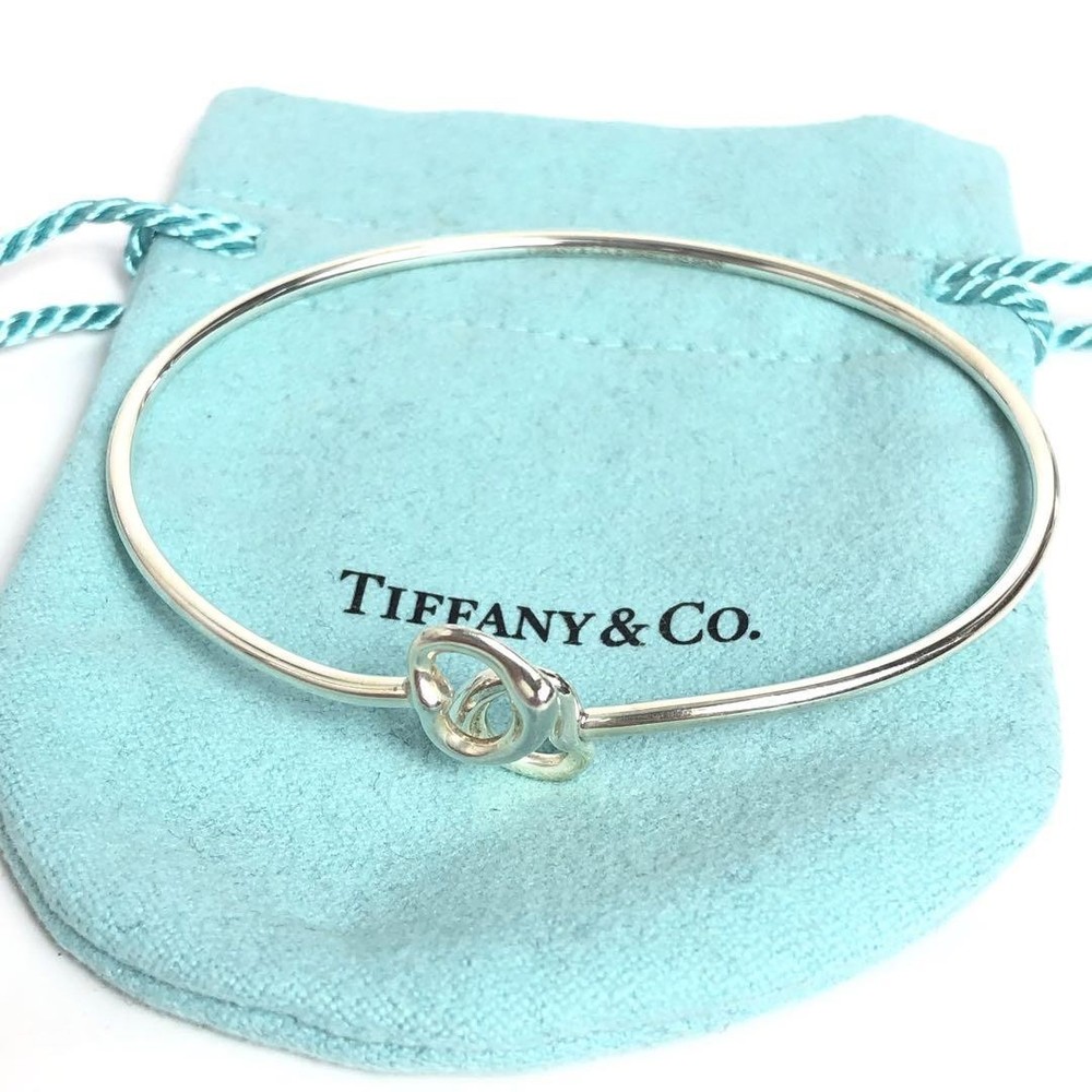 Tiffany & Co., open heart bangle, 925 silver, Double Heart, good condition, Used