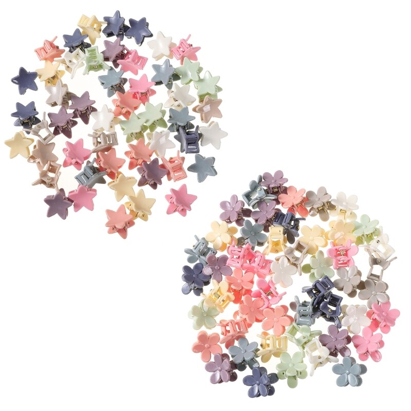 50pcs Elegant Hair Clip Hairpin Star OR Flower Hairpins for Girl Hair Claw