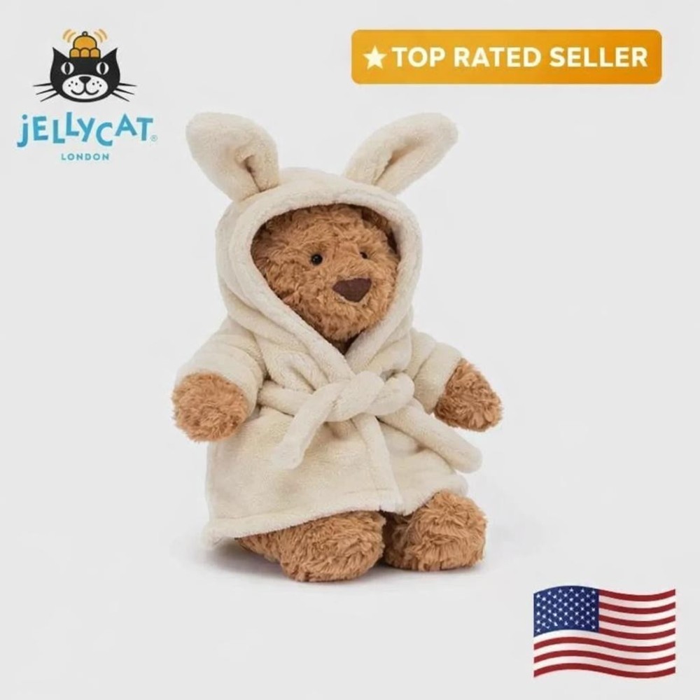 Jellycat Bathrobe Bartholomew Bear Plush NWT | Cute Birthday Gift Toy with Dust
