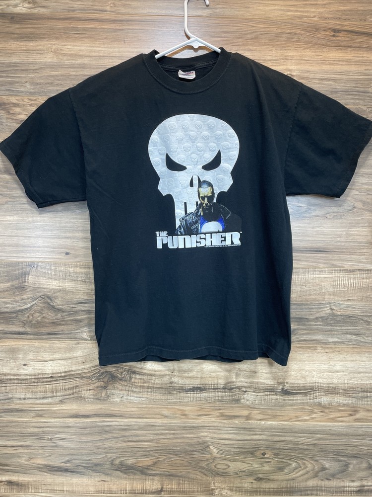 Marvel The Punisher 3D Graphic Print Shirt Mens XL Black 2002