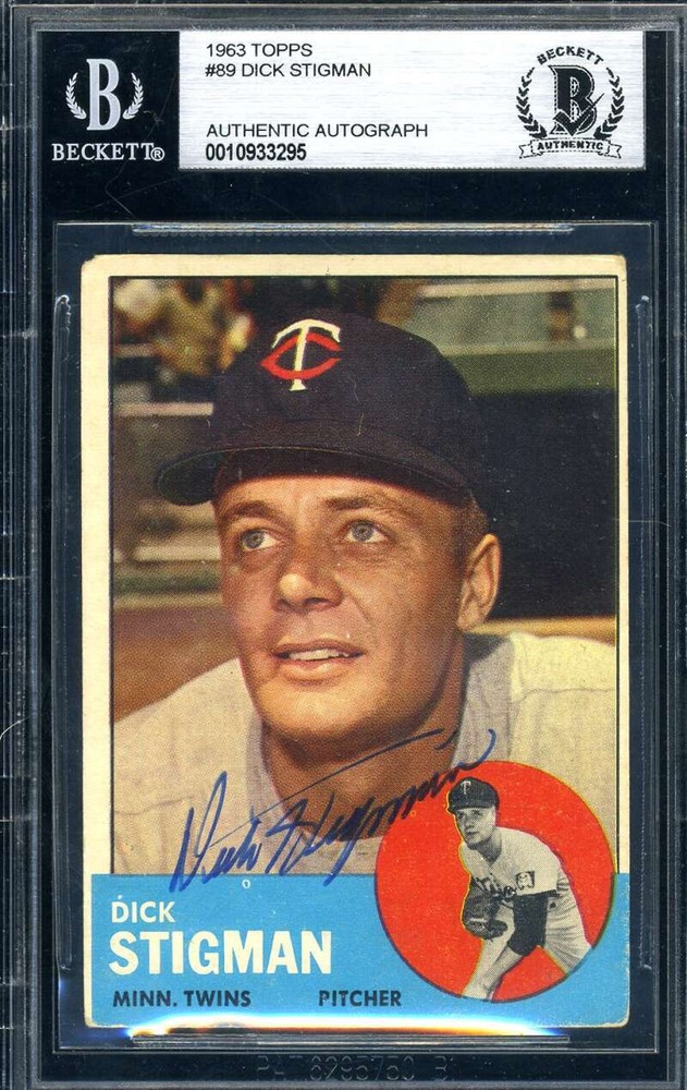 Dick Stigman Beckett Signed 1963 Topps Autograph