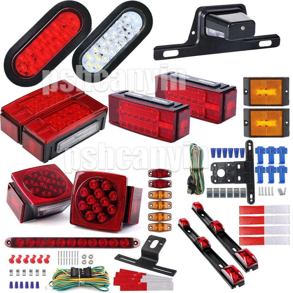 New Rear Led Submersible Trailer Tail Lights Kit Boat Marker Truck Waterproof