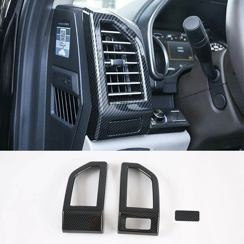 2015-2020 Ford F-150 Carbon Fiber AC Vent Side Trim Cover - Set of 3
