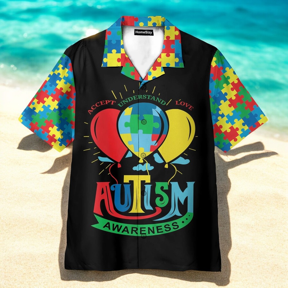 Spread Autism Awareness with Love in Stylish Hawaiian Shirt Design